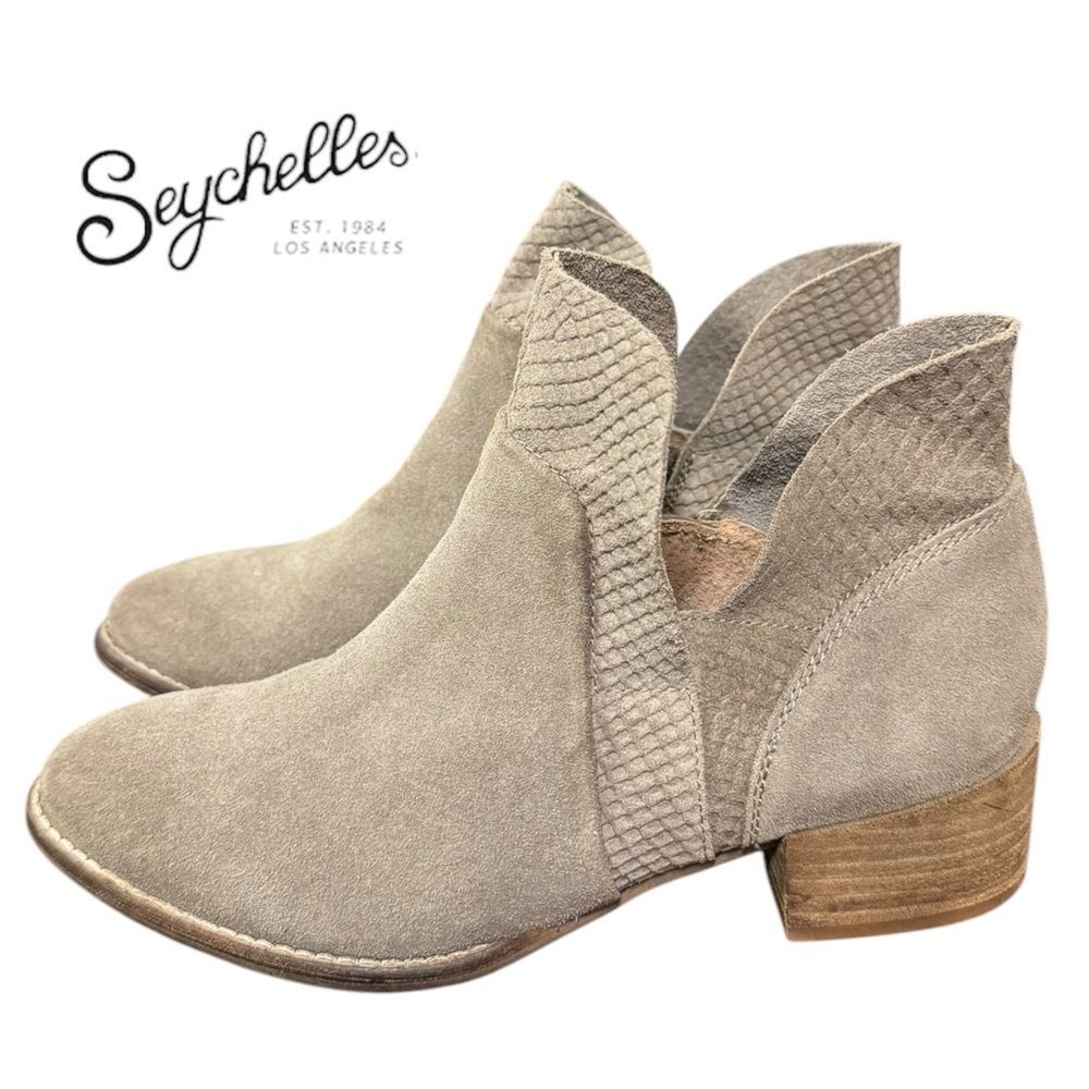 Seychelles Women's Score Grey Suede Leather Ankle Boots Bootie 6